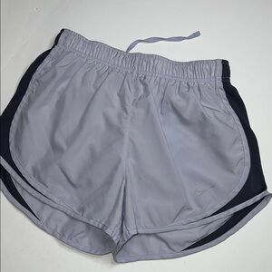 Nike Women's Light Gray and Black Athletic Shorts